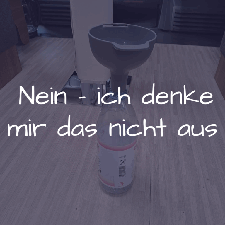 Selbstgebautes Urinal aus Flasche und Trichter – Carmen zeigt mit Humor, wie Camperfrauen praktische Lösungen schaffen