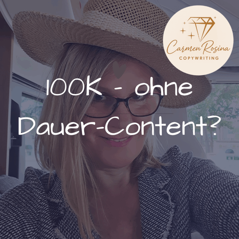 100K ohne Content – Blogartikel Carmen Rosina